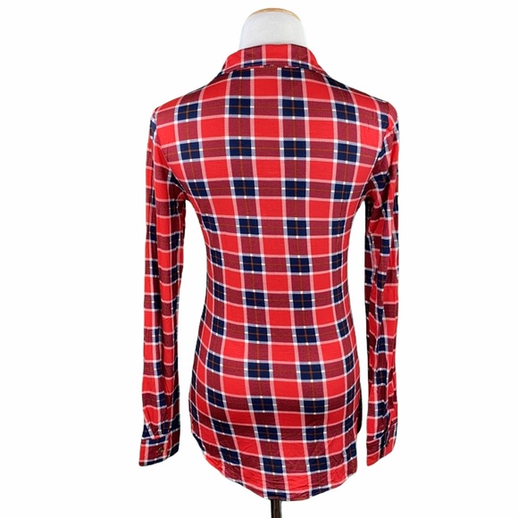 Red Plaid Flannel Button Down Shirt - Picture 6 of 9
